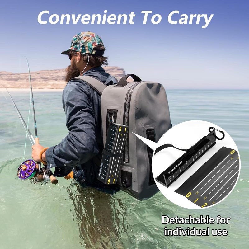 THKFISH 53in Fish Ruler with Measuring Board, Portable Waterproof Folding Fishing Ruler Fish Measuring Tape for Boat, Kayak, Coolers, Yacht and Workbench - Image 4